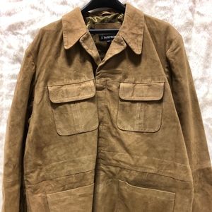 Mens 52 J Peterman Brown Suede Jacket